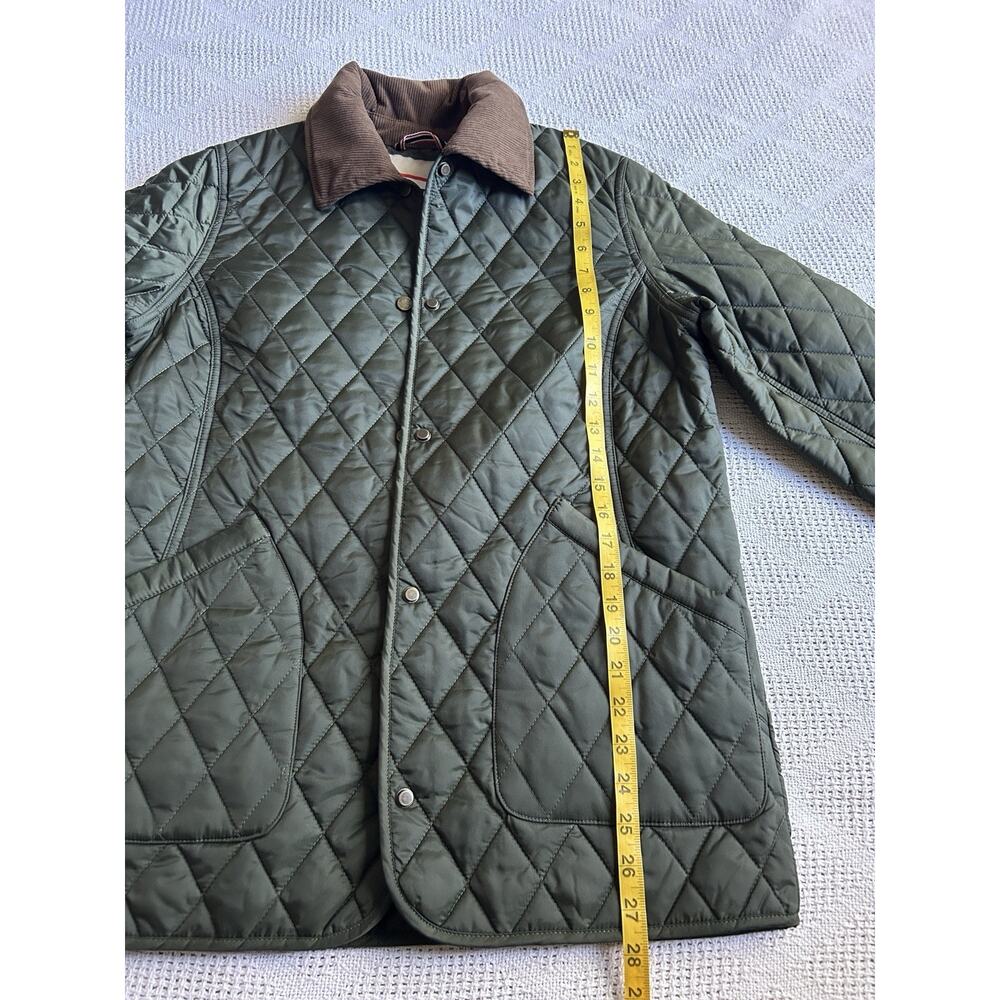 Hunter Women's Green Quilted Jacket Snap Front Pockets Mid-Length Size S - Picture 7 of 9